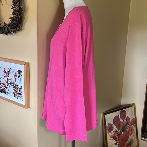 RALPH LAUREN Size 3X Barbie Pink
Cardigan Logo button Front Silk-Blend $138 - Picture 6 of 12